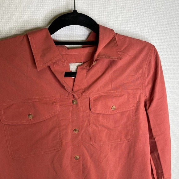 Chicos | Salmon Pink Rosey Colored Button Up Top - Picture 4 of 6